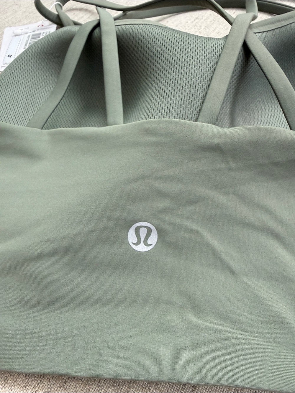 lululemon Like A Cloud Willow Green Longline Strappy Sports Bra B/C cup - Picture 4 of 5